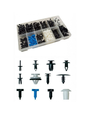 Caja de grapas y clips 280 piezas -...